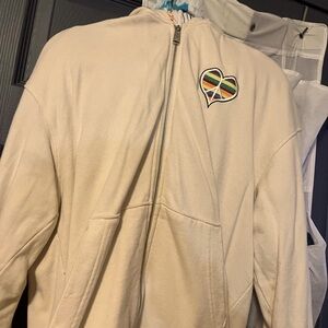 Scotch & Soda Born to Love Rainbow Peace Heart Full Zip Organic Hoodie Adult M